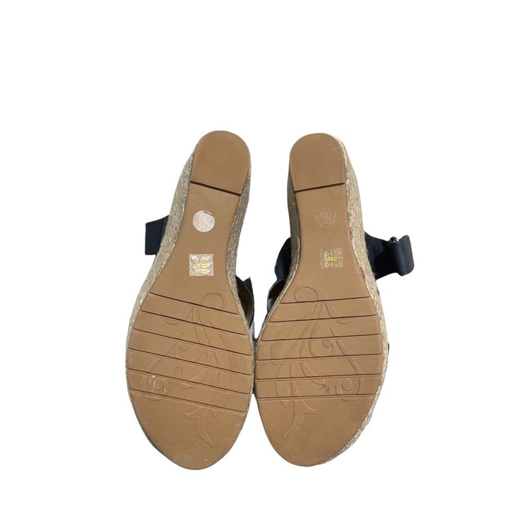 CL by Laundry Navy Blue Espadrille Wedge Sandals - Picture 5 of 9